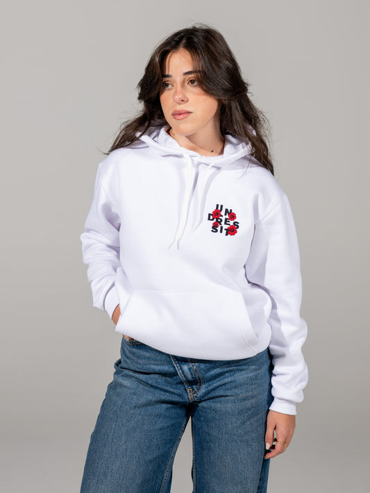 Hoodie Branca Rosas