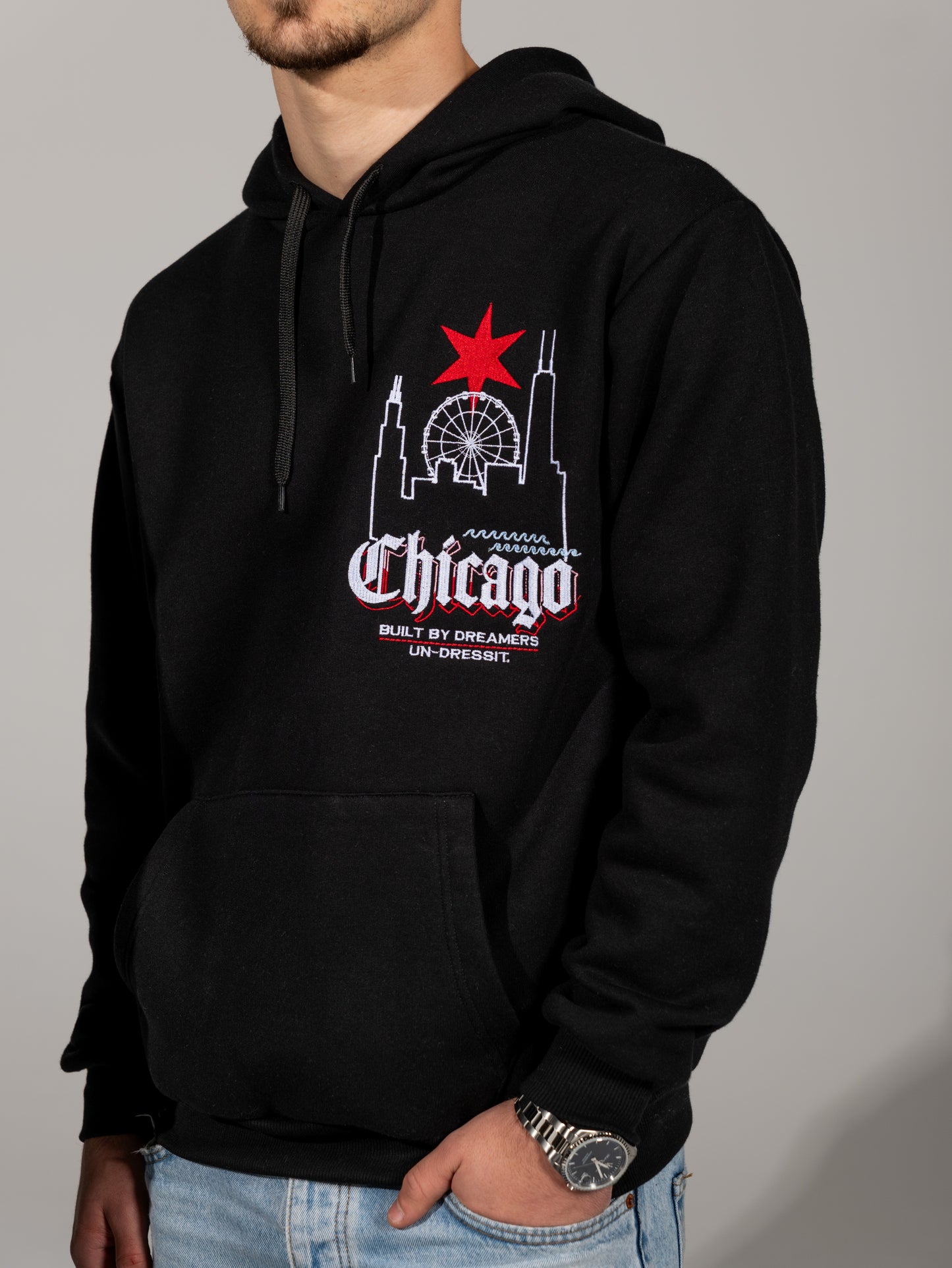 Hoodie Preta Chicago