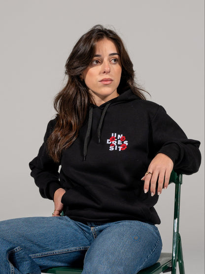 Hoodie Preta Rosas